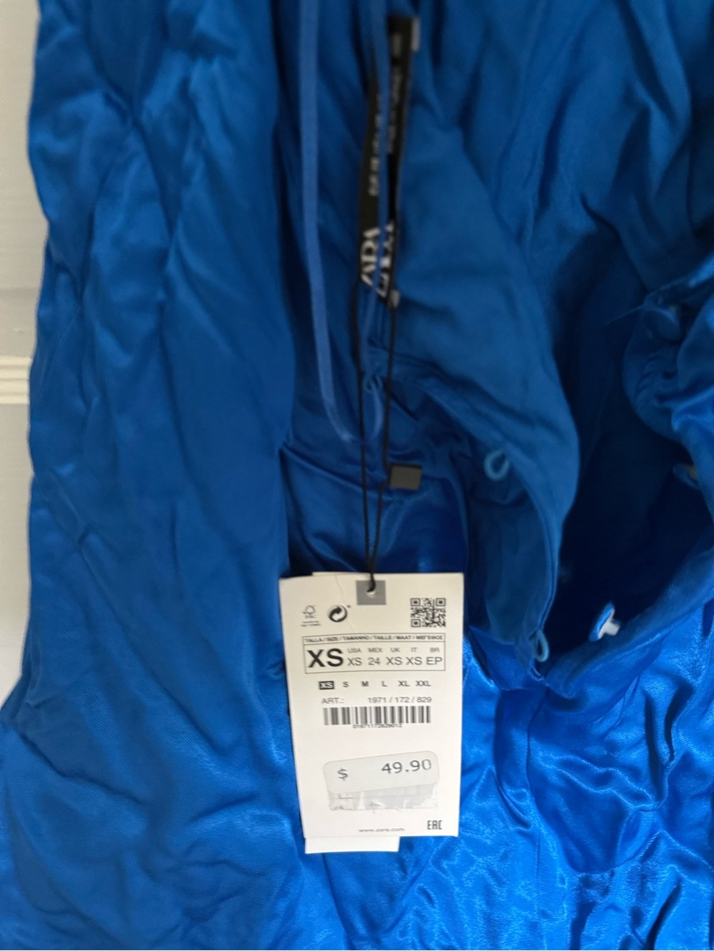 NWT Zara Halter Blue Mini Dress Size XS - Picture 5 of 8